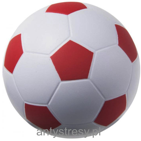 Czerwona futbolowa piłeczka antystresowa reklamowa. Średnica 63 mm