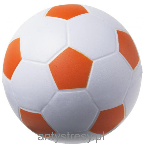 pomarańczowa futbolowa piłeczka antystresowa reklamowa. Średnica 63 mm