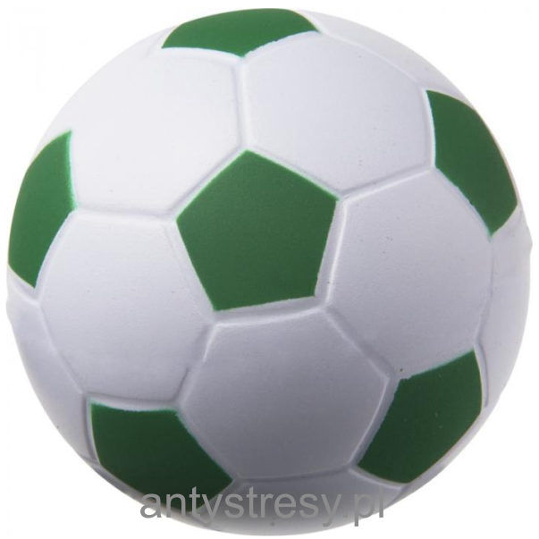 Zielona futbolowa piłeczka antystresowa reklamowa. Średnica 63 mm