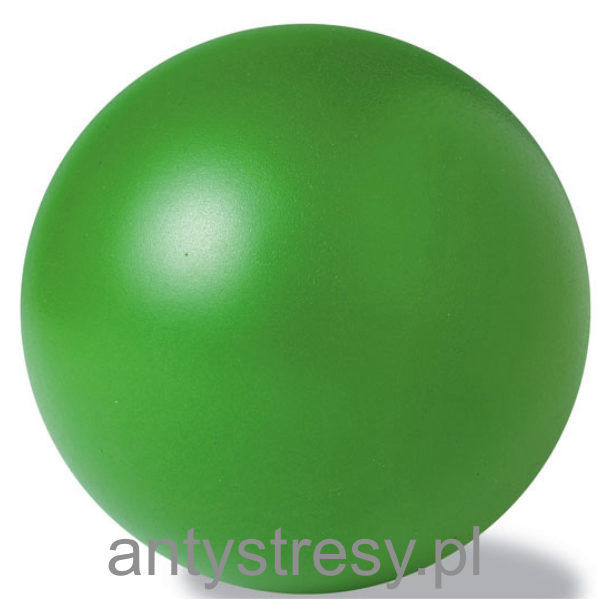 zielona standardowa piłeczka antystresowa reklamowa. Średnica 63 mm